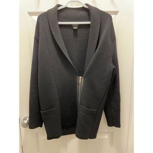 Club Monaco black wool sweater with zipper
